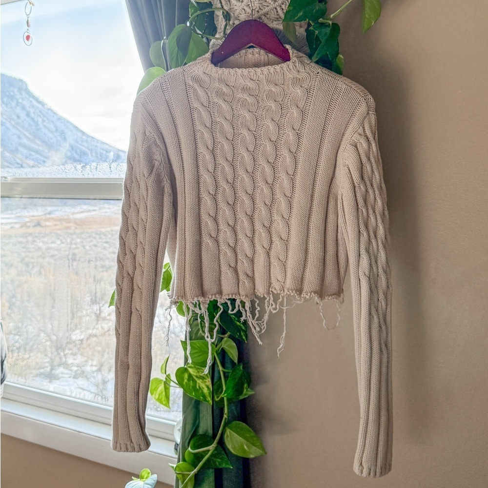 Vintage Talbots Cream Cable Knit Sweater